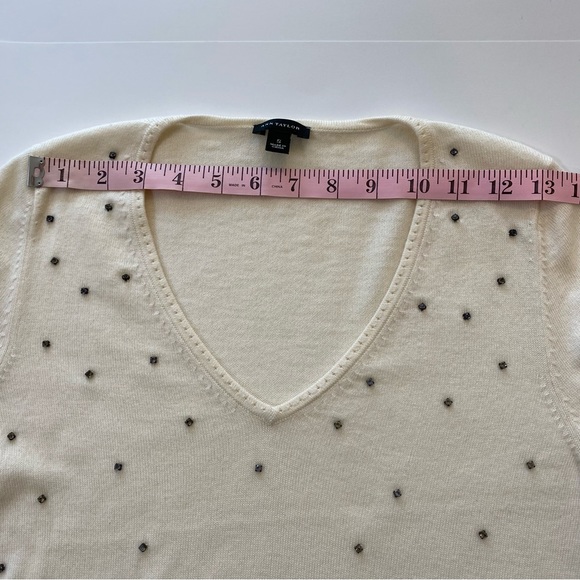 Ann Taylor Wool Blend V-Neck Sweater With Rhinestones Size S - Picture 5 of 8